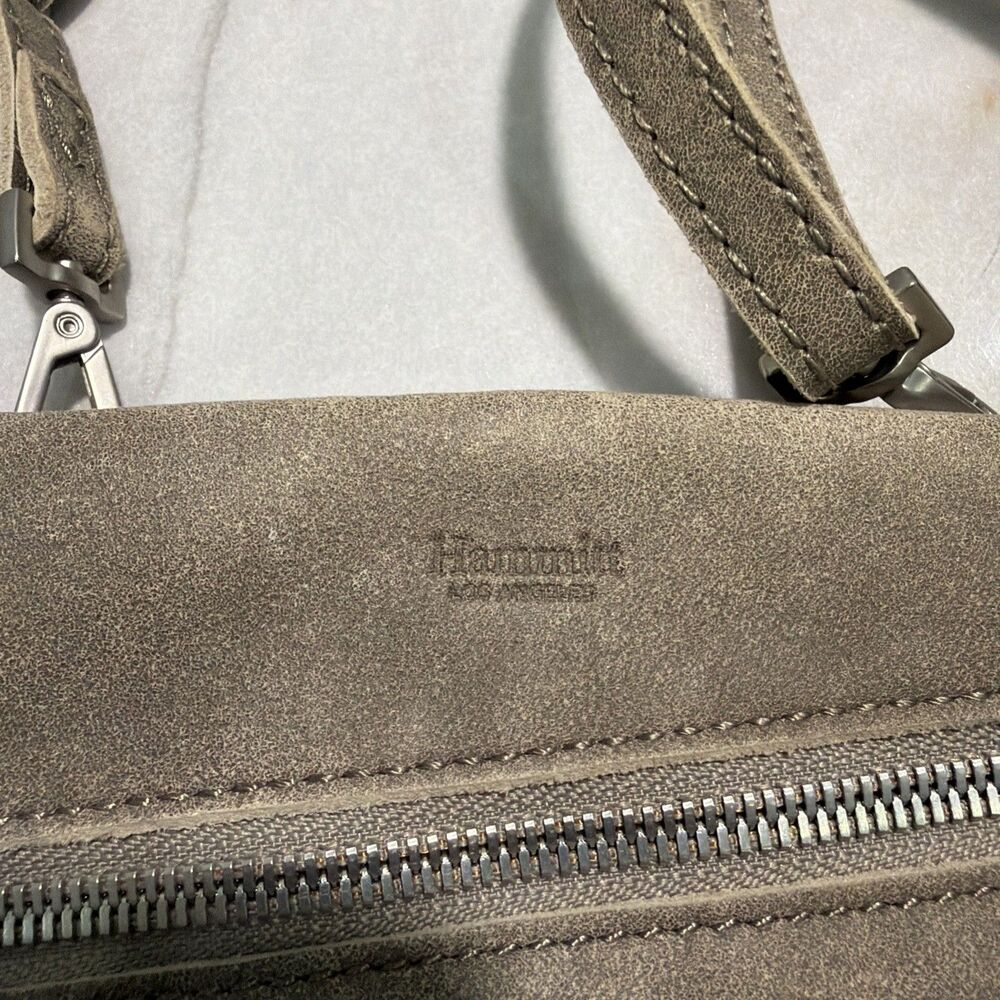 Hammitt Nash Small Crossbody Bag Pewter Leather Clutch Wristlet Gray Silver - Picture 2 of 10